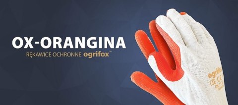 Rękawice Brukarskie / biało-pomarańczowe / Rozmiar: 10 - XL / OX-ORANGINA - 120 Par