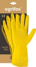 Rękawice ochronne gumowe flokowane / Żółte / OX-FLOX - 100 Par (7 - S)