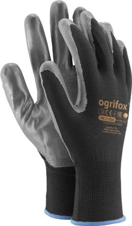 Rękawice robocze / Czarne / OX-NITRICAR_BS - 10 Par (10 - XL)