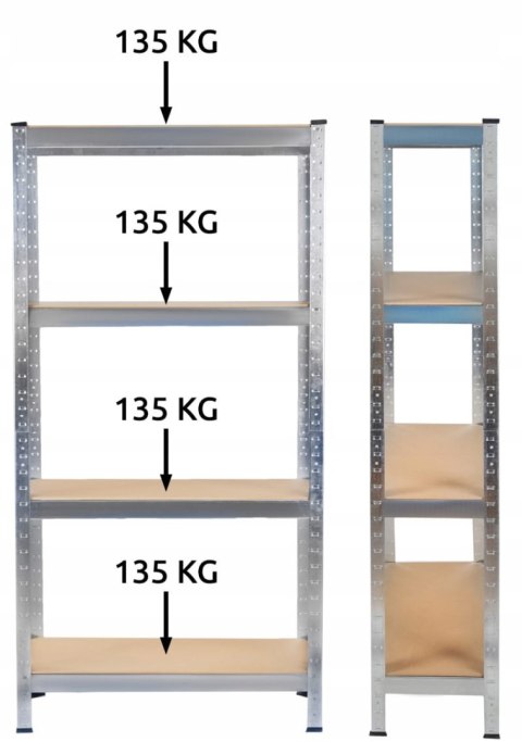 Regał magazynowy 150x75x30 cm - 4 Półki