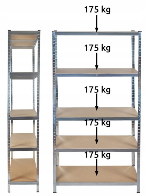 Regał magazynowy 180x90x40 cm - 5 Półek