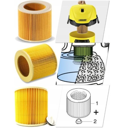 Zestaw 10x Worek Do Odkurzaczy Kärcher 6.959-130.0 + Filtr Powietrza Do Odkurzaczy Kärcher 6.414-552.0