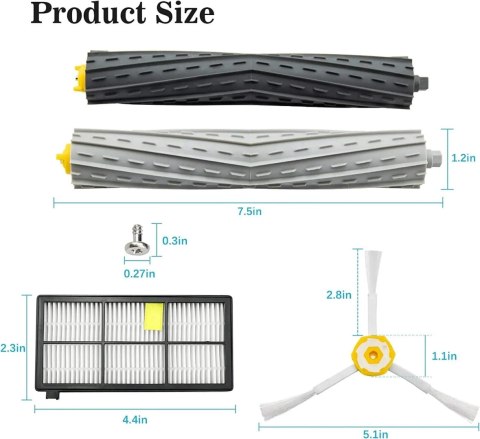 Zestaw Szczotek I Filtrów Do iRobot Roomba Serii 800/900