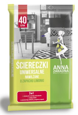 AZ Ściereczki nawilżane uniwersalne o zapachu LIMONKI 40szt