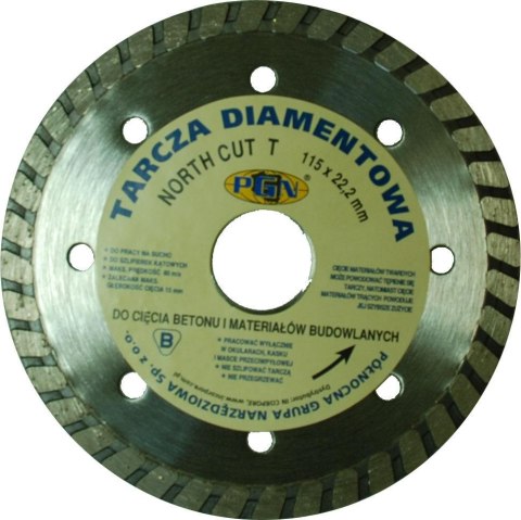 TARCZA DIAMENTOWA 230x22,2mm CIĄGŁA TURBO NORTH CUT T PGN