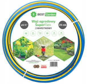 WĄŻ OGRODOWY 3/4" 20m SUPER FLEX BEST GARDEN