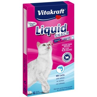 VITAKRAFT Cat Liquid Snack - przysmak dla kota w płynie: łosoś, Omega 3 6 szt.