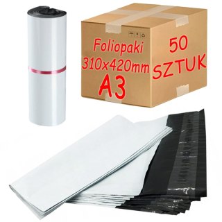 Foliopaki Kurierskie Białe A3 310x420mm - 50 szt.