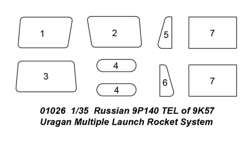 Russian 9p140 TEL of 9K57 Uragan Multiple Launch Rocket System