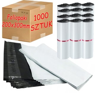 Foliopaki Kurierskie Białe 200x300mm - 1000 szt.