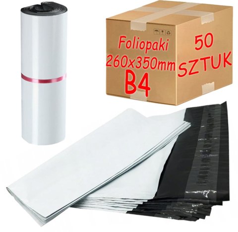 Foliopaki Kurierskie Białe B4 260x350mm - 50 szt.