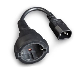 Adapter GEMBIRD PC-SFC14M-01 (C14 / IEC C14 / IEC 320 C14 M - Schuko, Shuko F; 0,15m; kolor czarny)