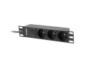 Listwa RACK Lanberg PDU-03E-0200-BK (3 x Typ E; 16 A (3680 W); 2m; kolor czarny)