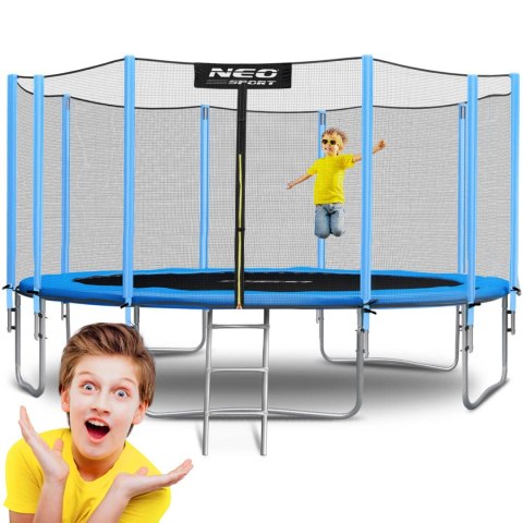 Trampolina ogrodowa 15ft/465cm z siatką zewnętrzną i drabinką Neo-Sport