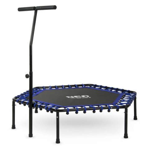 Trampolina fitness z uchwytem 127 cm Neo-Sport - sześciokątna niebieska