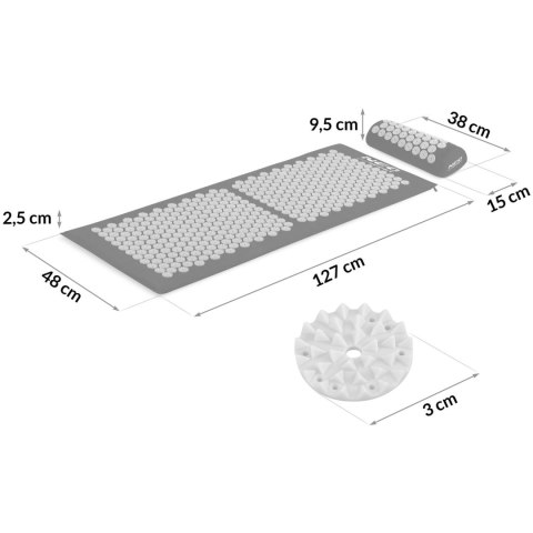 Mata do akupresury z kolcami Neo-Sport NS-901 czarno-szara