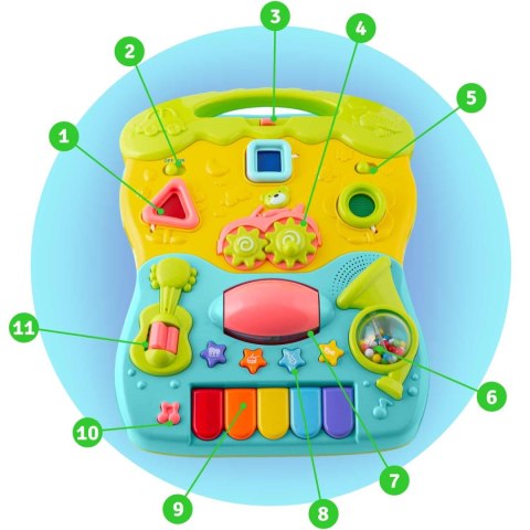 Chodzik edukacyjny z muzyką 2w1 RK-744 Ricokids turkusowy