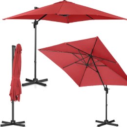 Parasol ogrodowy boczny na wysięgniku kwadratowy 250 x 250 cm bordowy