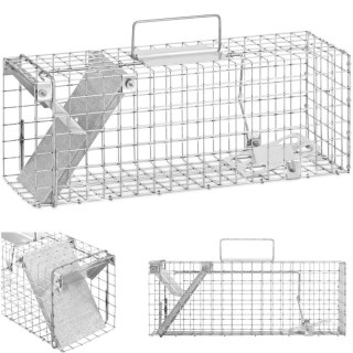 Żywołapka pułapka na kuny szczury lisy 48,5 x 15,5 x 19 cm oczka 25 x 25 mm