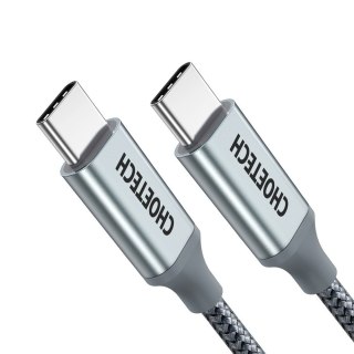 Kabel przewód USB Typ C - USB Typ C 5A 100W PowerDelivery 480Mbps 1.8 m szary