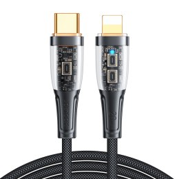 Kabel przewód z inteligentnym wyłącznikiem USB-C - iPhone Lightning 1.2m - czarny