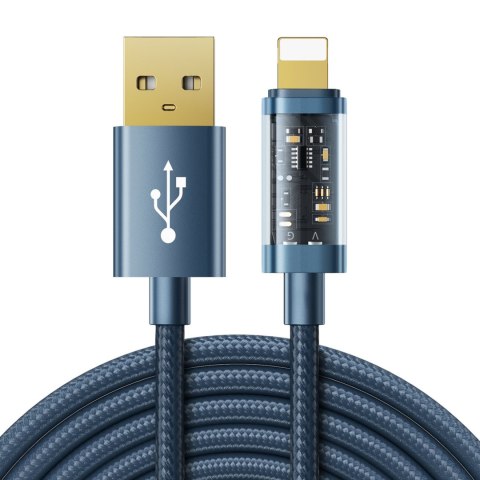 Kabel do iPhone USB - Lightning do ładowania i transmisji danych 2.4A 20W 2m niebieski