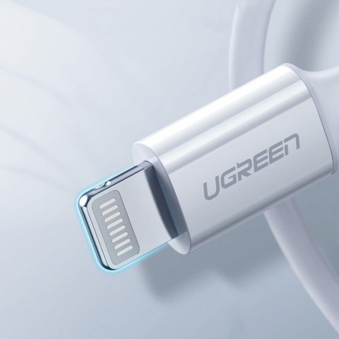 Kabel przewód do iPhone MFi USB-C - Lightning 20W 3A 0.5m biały