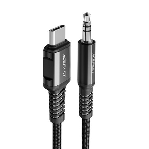 Kabel przewód audio AUX USB-C - 3.5mm mini jack 1.2m czarny