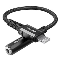 Przejściówka adapter audio AUX do iPhone MFI Lightning - 3.5mm mini jack 18cm czarny