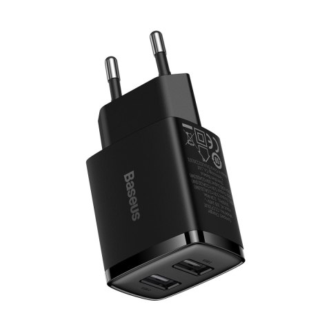 Ładowarka sieciowa Compact 2x USB 10.5W czarny