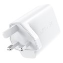 Ładowarka sieciowa angielska A32 GaN dwa porty USB-C PD 50W wtyczka UK czarny