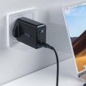 Ładowarka sieciowa angielska A32 GaN dwa porty USB-C PD 50W wtyczka UK czarny