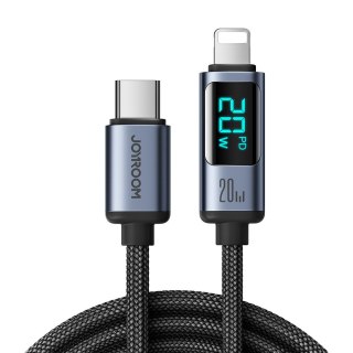 Kabel do iPhone z wyświetlaczem LED Lightning - USB-C 2.4A 1.2m czarny