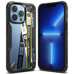 Etui pancerny pokrowiec z ramką iPhone 13 Pro Fusion X Design Ticket band czarny