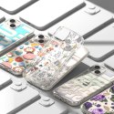 Pancerne etui pokrowiec z żelową ramką iPhone 14 Plus Fusion Design Floral przezroczysty