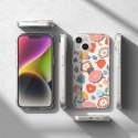 Pancerne etui pokrowiec z żelową ramką iPhone 14 Plus Fusion Design Floral przezroczysty