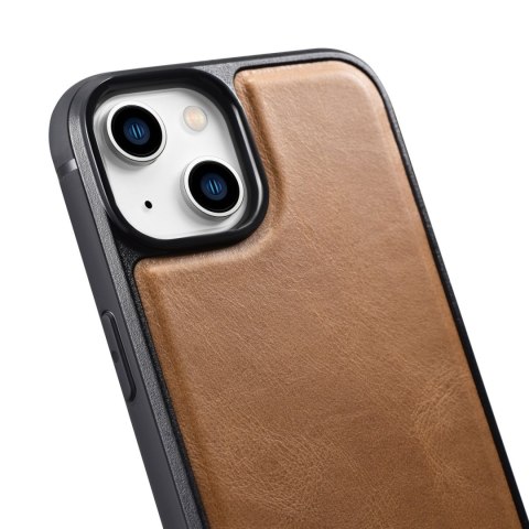 Etui pokryte naturalną skórą do iPhone 14 Plus Leather Oil Wax jasny brąz