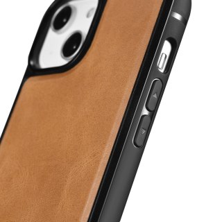 Etui pokryte naturalną skórą do iPhone 14 Pro Max Leather Oil Wax jasny brąz