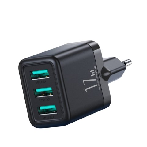 Ładowarka sieciowa 3x USB-A 17W 3.4A czarna