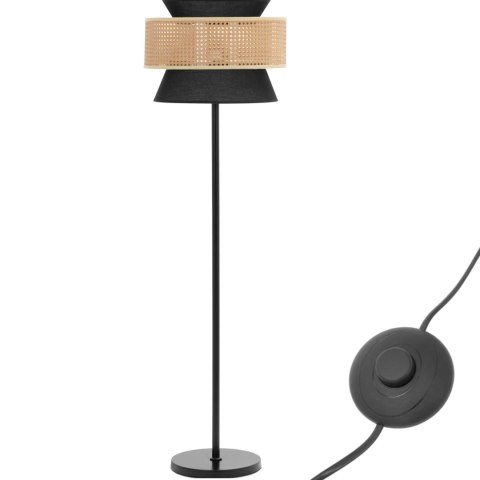 Lampa stojąca podłogowa z rattanowym kloszem E27 153 cm