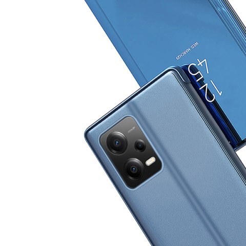 Błyszczące etui z klapką do Xiaomi Redmi Note 12 5G / Poco X5 Pro 5G Clear View Case różowy