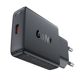 Mała płaska ładowarka sieciowa GaN PD 20W USB-C czarna