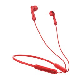 Sportowe słuchawki bezprzewodowe Bluetooth 5.3 typu NeckBand czerwone