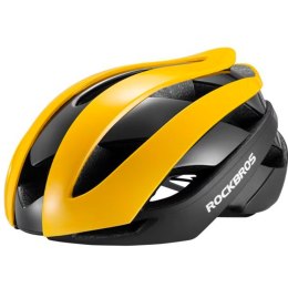 Kask rowerowy uniwersalny regulowany rozmiar L czarno-żółty