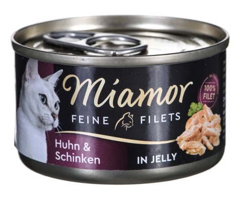 MIAMOR Feine Filets - filety mięsne smak: kura z szynką i ryżem 100g