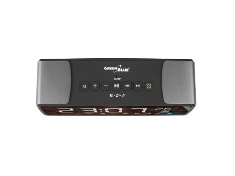 Radiobudzik bluetooth GreenBlue, FM, aux-in, 6W, temperatura, alarm, zegar, akumulator 2200mAh, GB200