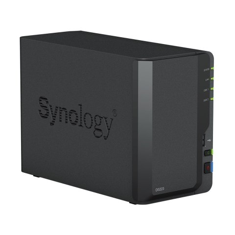 NAS Synology DS223; Tower; 2x (3.5" SATA HDD)/2.5" HDD SSD); Realtek RTD1619B;,2GB DDR4, 1x 1GbE RJ-45