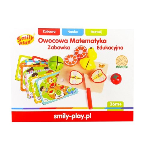 OWOCOWA MATEMATYKA DREWNO ZABAWKA EDUKACYJNA SMILY PLAY