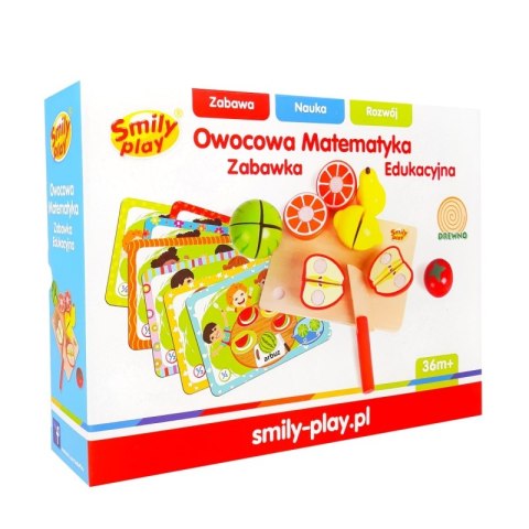 OWOCOWA MATEMATYKA DREWNO ZABAWKA EDUKACYJNA SMILY PLAY