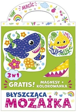 Błyszcząca Mozaika Magnesy Rekin i rybka Gratis Kolorowanka